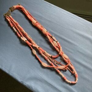 Multilayered Pink Beaded Necklace